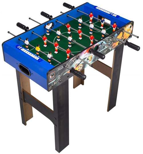 Masa Joc de Mini Fotbal Foosball din Lemn, 18 Fotbalisti, 6 Tije, Dimensiuni 65x35cm