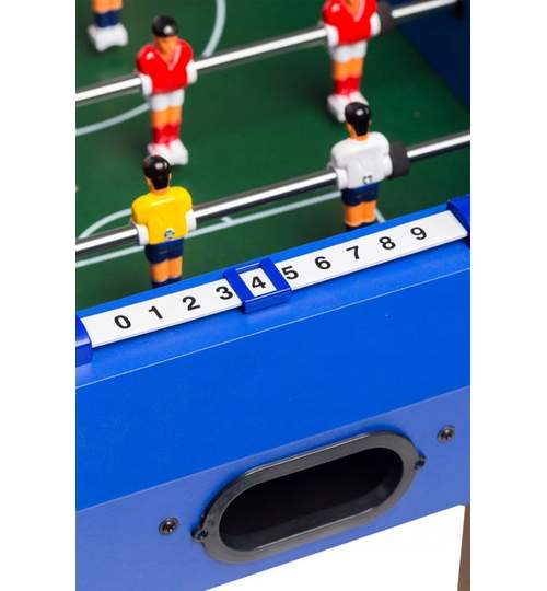 Masa Joc de Mini Fotbal Foosball din Lemn, 18 Fotbalisti, 6 Tije, Dimensiuni 65x35cm