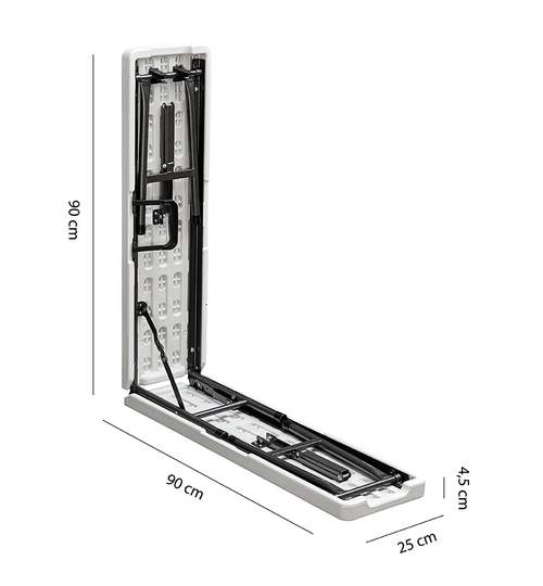 Set 2 Banci Pliabile pentru Masa Pliabila pentru Curte, Gradina sau Camping, Culoare Alb