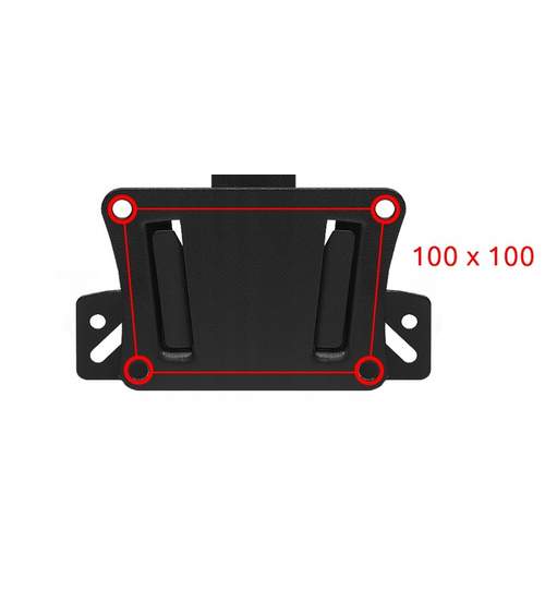 Suport TV de Perete pentru Televizor sau Monitor intre 14-26 inch, Reglabil pe Verticala, Capacitate 35kg, VESA 100x100, Negru