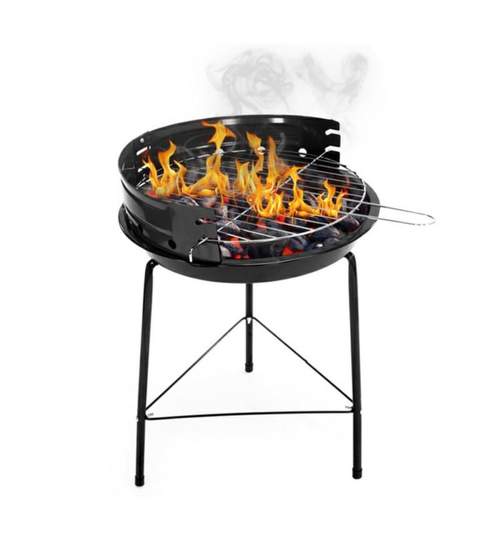 Gratar Rotund Mic Portabil pentru Casa, Gradina sau Camping, Diametru Grill 33cm