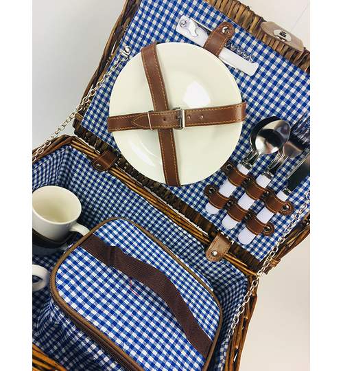 Set Cos de Picnic Izolat Termic pentru 2 Persoane cu Tacamuri Incluse, Dimensiuni 38x28x20cm