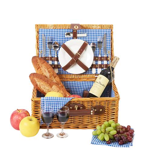 Set Cos de Picnic Izolat Termic pentru 4 Persoane cu Tacamuri Incluse, Dimensiuni 42x28x20cm