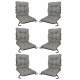 Set 6 Perne sezut/spatar pentru scaun de gradina sau balansoar, 50x50x55 cm, culoare gri