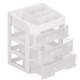 Organizator cosmetice, plastic, 4 niveluri, 3 sertare, alb, 23.3x17x26.5 cm, Springos MART-HA1093