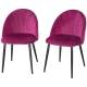 Set 2 scaune bucatarie/living, Telor, catifea, metal, rosu vin si negru, 52x54x79 cm MART-AR070765